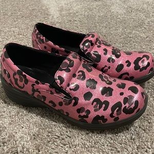 Leopard print nursing clogs